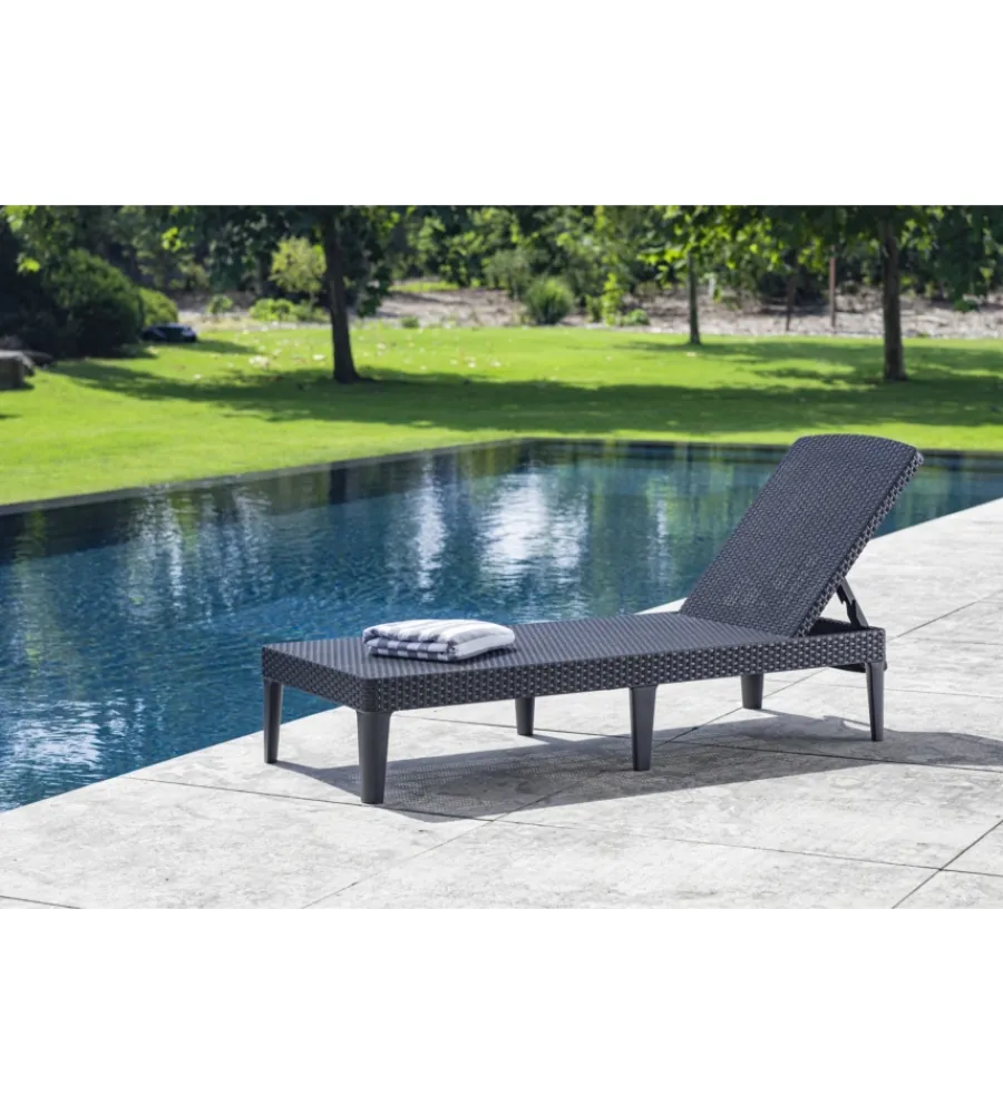 Keter Mobili Da Giardino E Accessori|Sdraio lettino prendisole "jaipur sunlounger" colore grafite, 187,5x58x29 cm -