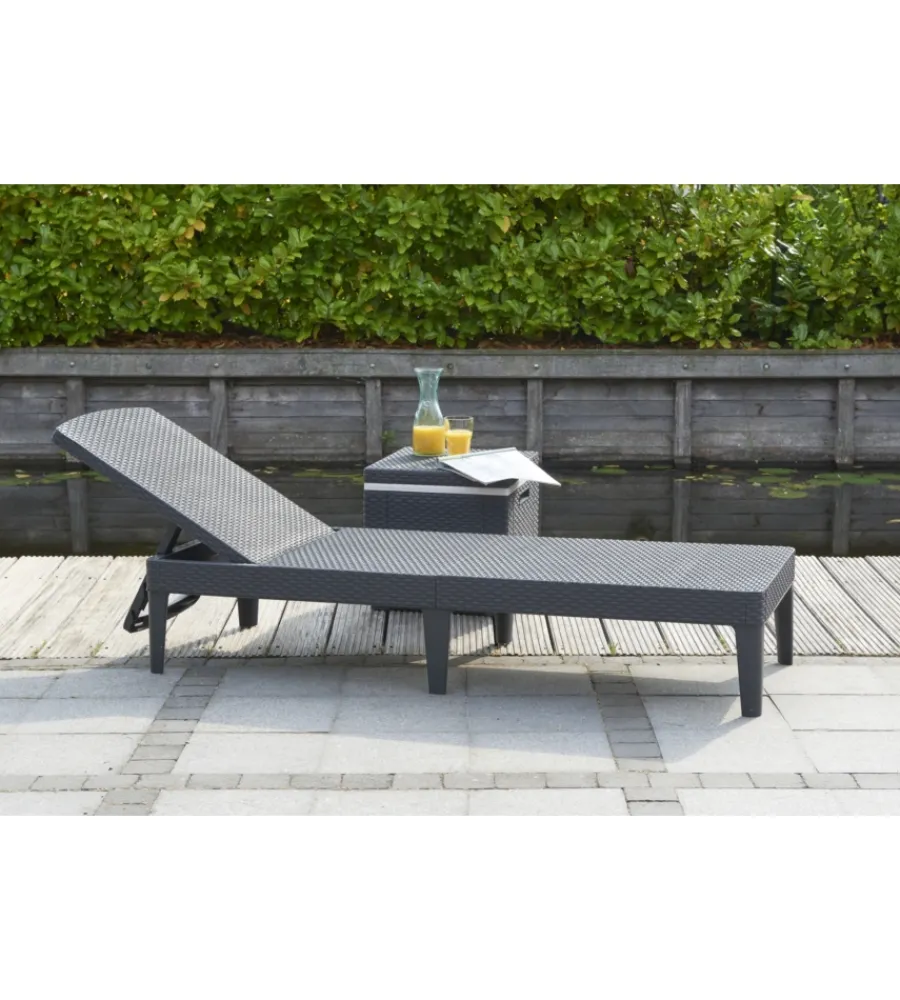 Keter Mobili Da Giardino E Accessori|Sdraio lettino prendisole "jaipur sunlounger" colore grafite, 187,5x58x29 cm -
