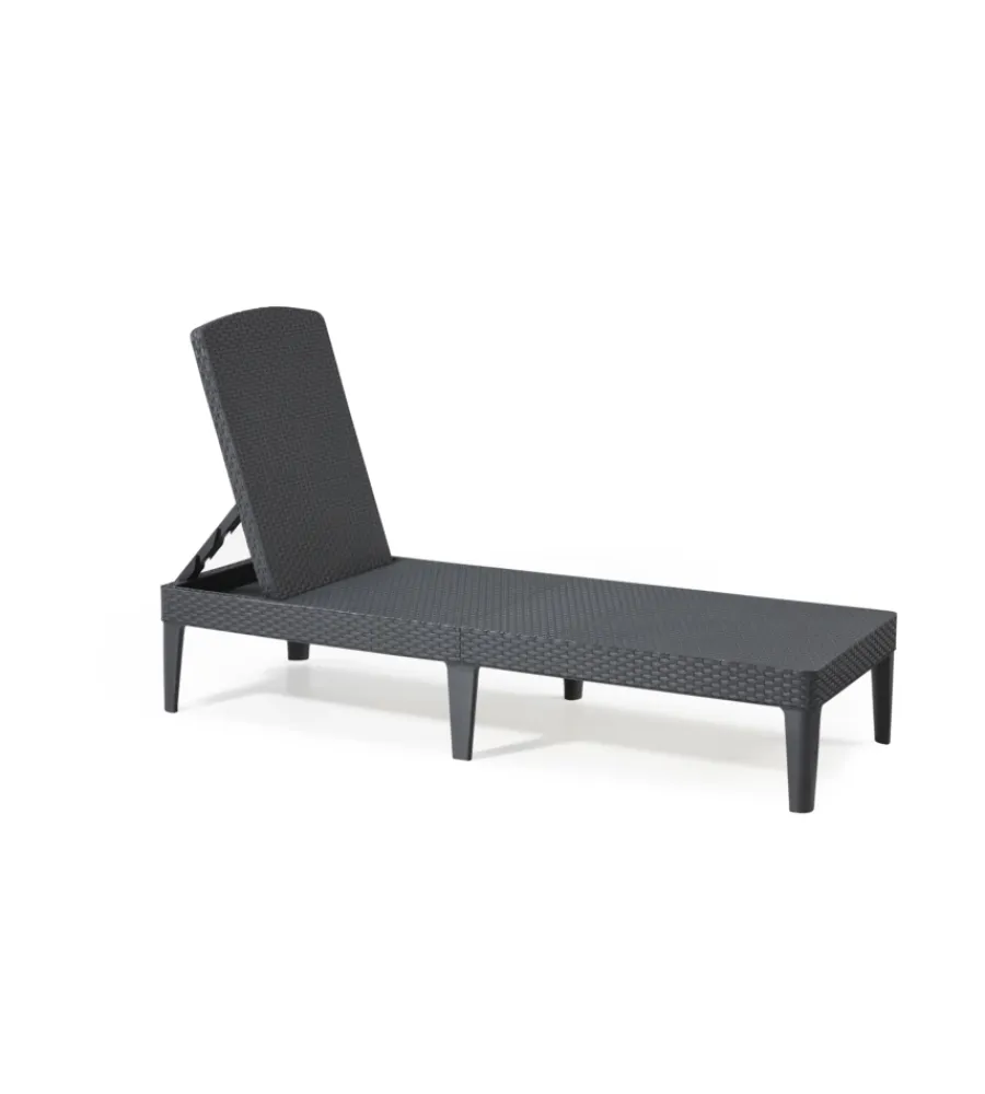 Keter Mobili Da Giardino E Accessori|Sdraio lettino prendisole "jaipur sunlounger" colore grafite, 187,5x58x29 cm -