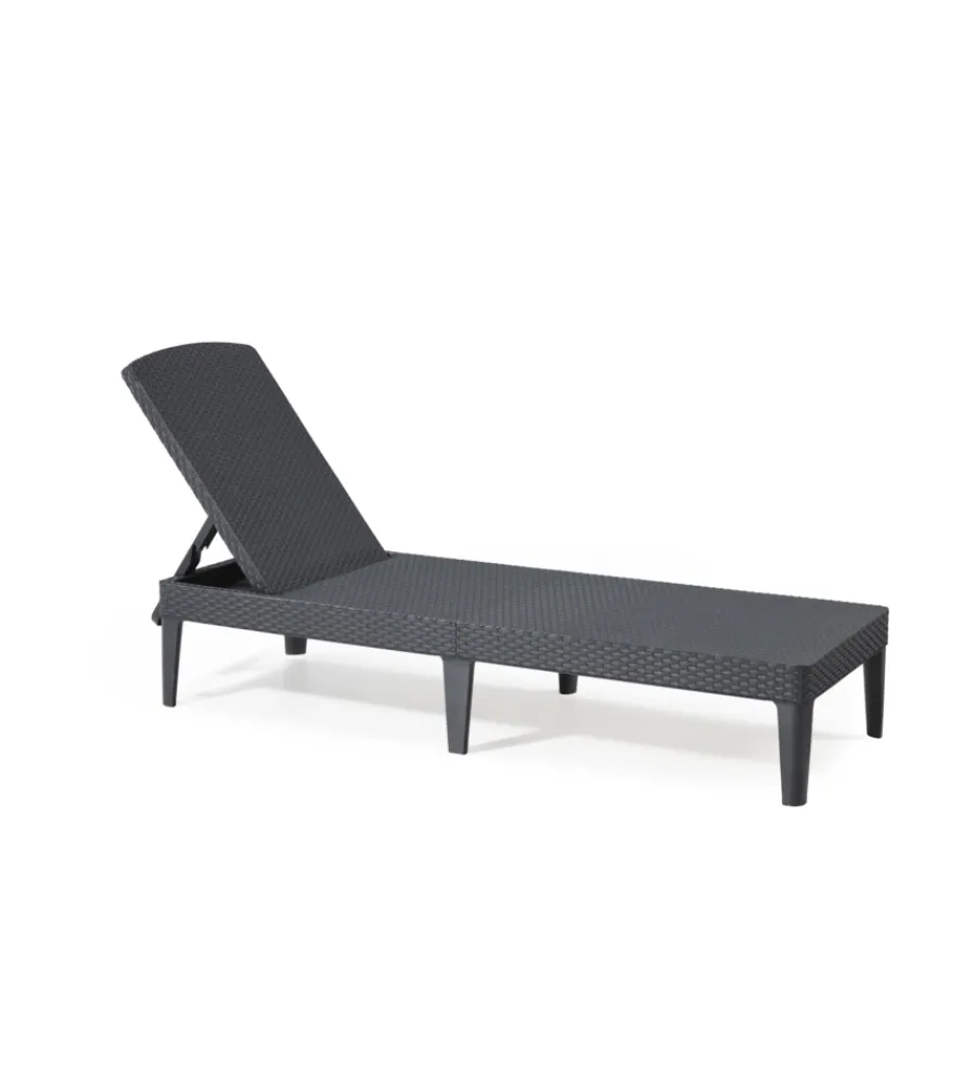 Keter Mobili Da Giardino E Accessori|Sdraio lettino prendisole "jaipur sunlounger" colore grafite, 187,5x58x29 cm -