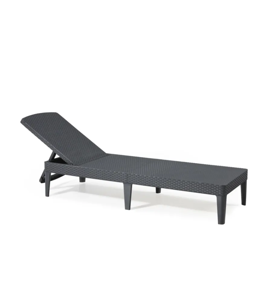 Keter Mobili Da Giardino E Accessori|Sdraio lettino prendisole "jaipur sunlounger" colore grafite, 187,5x58x29 cm -