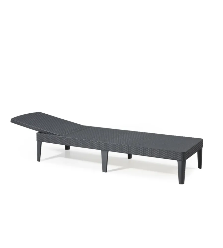 Keter Mobili Da Giardino E Accessori|Sdraio lettino prendisole "jaipur sunlounger" colore grafite, 187,5x58x29 cm -