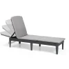 Keter Mobili Da Giardino E Accessori|Sdraio lettino prendisole "jaipur sunlounger" colore grafite con cuscino, 187x58x29 cm -