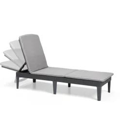 Keter Mobili Da Giardino E Accessori|Sdraio lettino prendisole "jaipur sunlounger" colore grafite con cuscino, 187x58x29 cm -