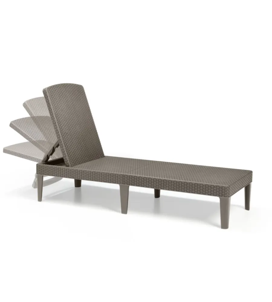 Mobili Da Giardino E Accessori-Keter Sdraio lettino prendisole "jaipur sunlounger" colore cappuccino, 187,5x58x29 cm -