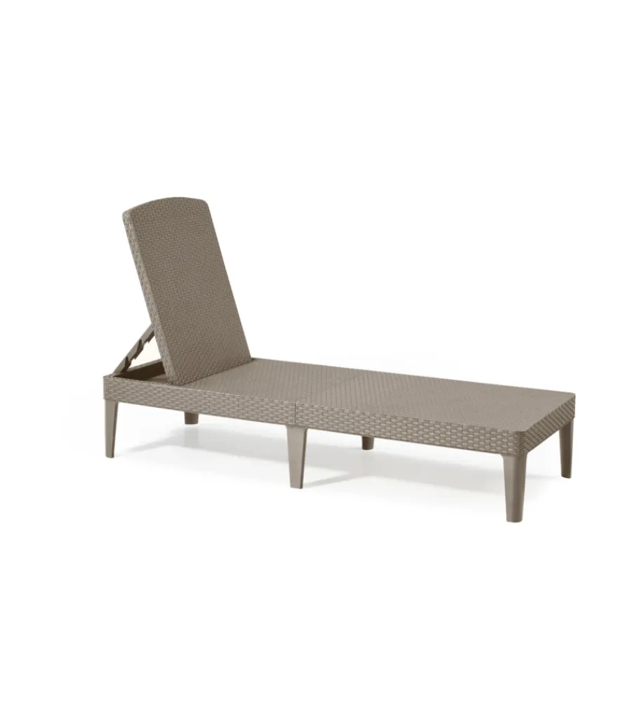 Mobili Da Giardino E Accessori-Keter Sdraio lettino prendisole "jaipur sunlounger" colore cappuccino, 187,5x58x29 cm -