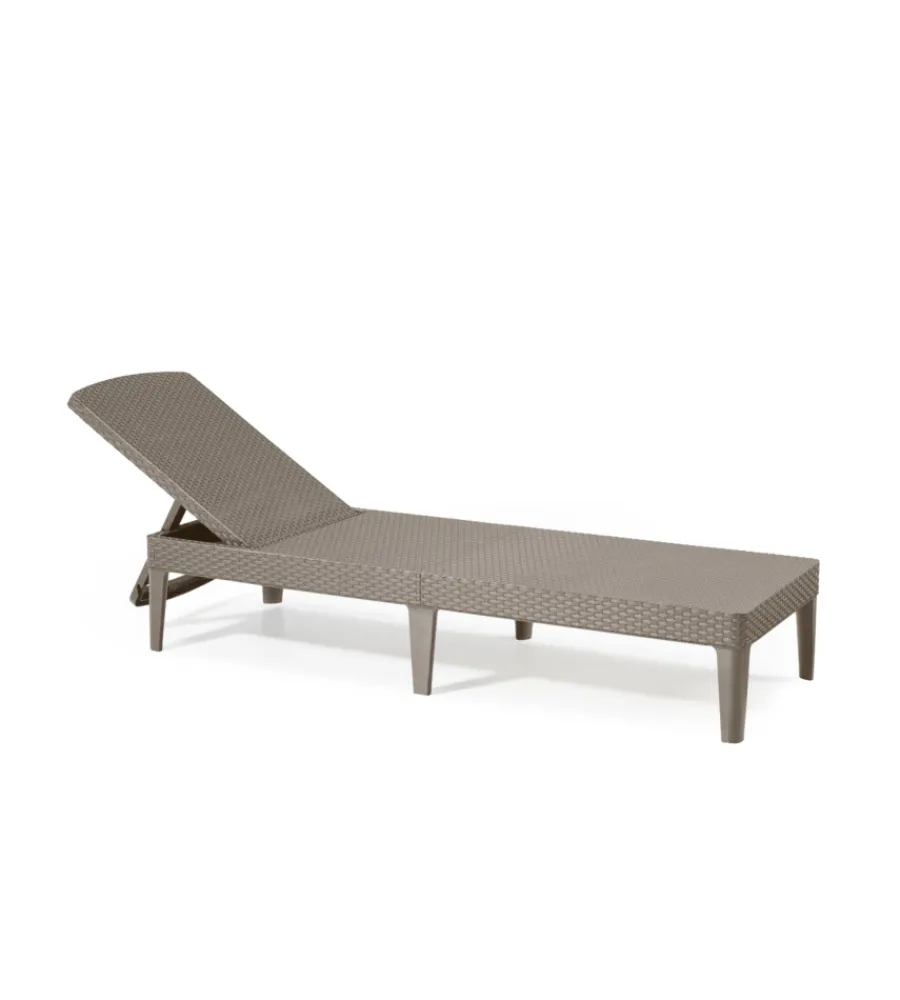 Mobili Da Giardino E Accessori-Keter Sdraio lettino prendisole "jaipur sunlounger" colore cappuccino, 187,5x58x29 cm -