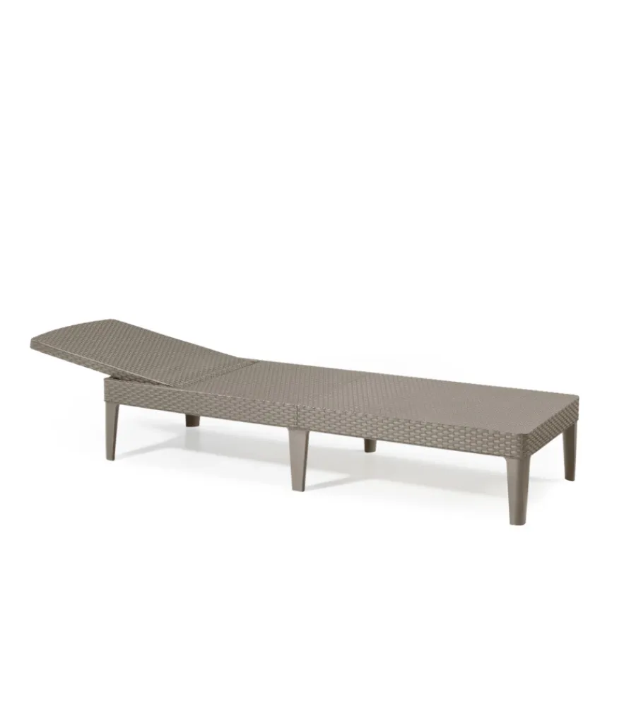 Mobili Da Giardino E Accessori-Keter Sdraio lettino prendisole "jaipur sunlounger" colore cappuccino, 187,5x58x29 cm -
