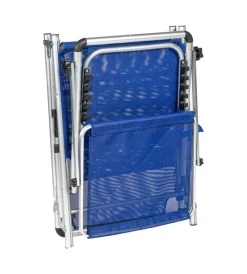 Hot Sdraio pieghevole reclinabile con tettuccio in textilene blu 189,5x60,5x79,5/30,5 cm Mobili Da Giardino E Accessori