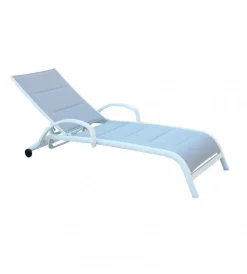 Sdraio reclinabile e impilabile elica garden "malaga" in alluminio bianco 165x70,5x92 cm Mobili Da Giardino E Accessori
