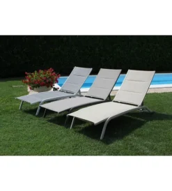 Discount Sdraio reclinabile e impilabile elica garden "itaca" in alluminio bianco 161x62x92,5 cm Mobili Da Giardino E Accessori