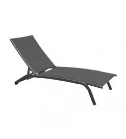 Hot Sdraio reclinabile e impilabile elica garden "itaca" in alluminio antracite 161x62x92,5 cm Mobili Da Giardino E Accessori