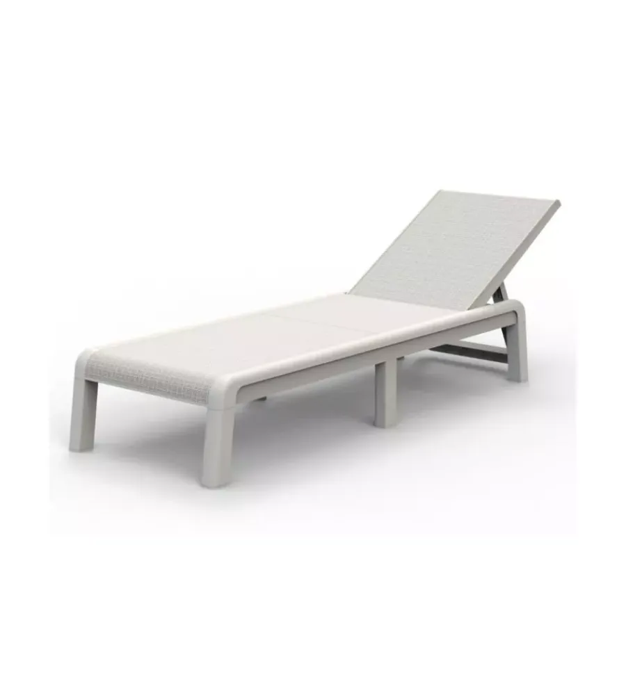 Mobili Da Giardino E Accessori-Keter Sdraio reclinabile e ripiegabile "mallorca" in polipropilene bianco 187,5x58x29 cm
