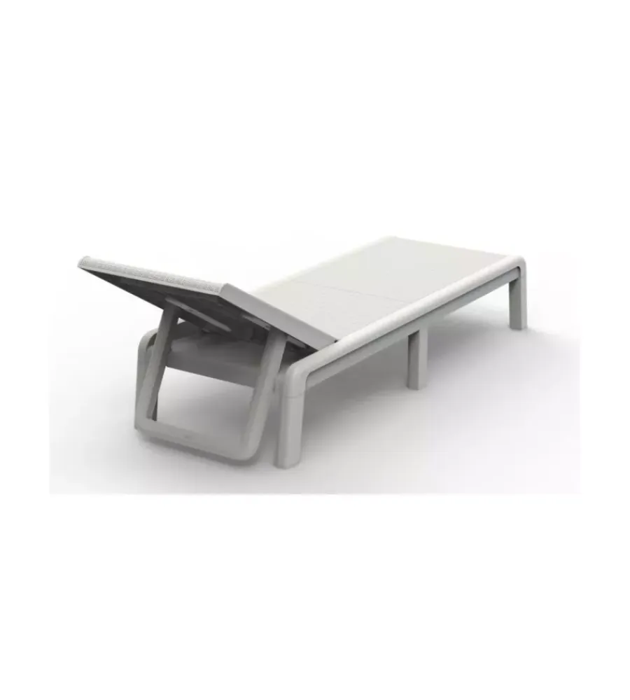 Mobili Da Giardino E Accessori-Keter Sdraio reclinabile e ripiegabile "mallorca" in polipropilene bianco 187,5x58x29 cm