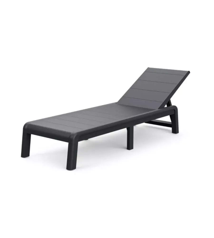 Mobili Da Giardino E Accessori-Keter Sdraio reclinabile e ripiegabile "formentera" in polipropilene grafite 187,5x58x29 cm