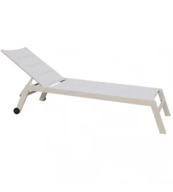 Mobili Da Giardino E Accessori- Sdraio reclinabile elica garden "formentera" in alluminio tortora 198x61x95 cm