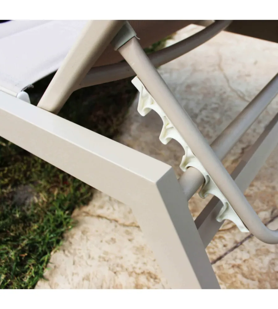 Mobili Da Giardino E Accessori- Sdraio reclinabile elica garden "formentera" in alluminio tortora 198x61x95 cm