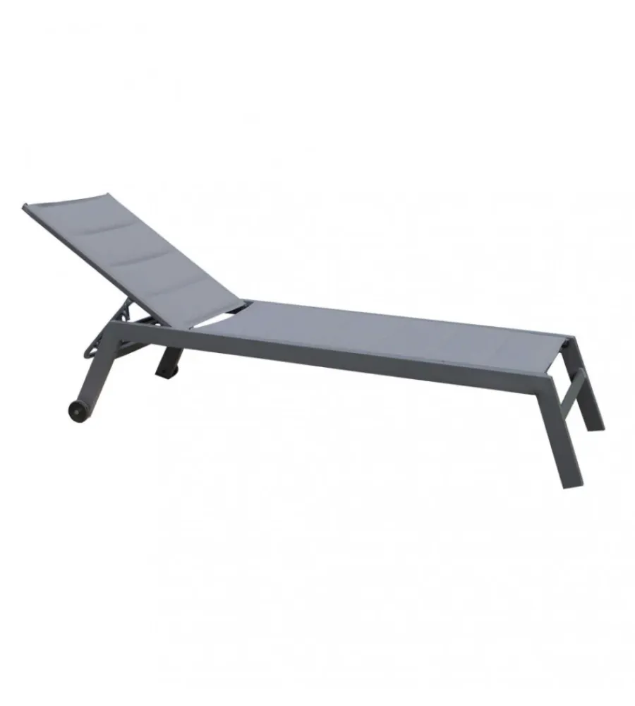 Mobili Da Giardino E Accessori- Sdraio reclinabile elica garden "formentera" in alluminio antracite 198x61x95 cm