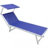 Clearance Sdraio regolabile elica garden "bari" in alluminio blu 186x61x38 cm Mobili Da Giardino E Accessori