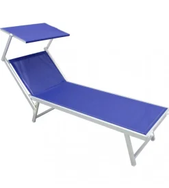 Clearance Sdraio regolabile elica garden "bari" in alluminio blu 186x61x38 cm Mobili Da Giardino E Accessori