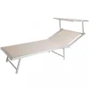 New Sdraio regolabile elica garden "cefalu xxl" in alluminio beige 213x85x40 cm Mobili Da Giardino E Accessori