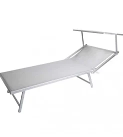 New Sdraio regolabile elica garden "cefalu xxl" in alluminio grigio chiaro 213x85x40 cm Mobili Da Giardino E Accessori