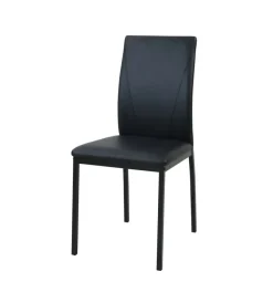 Sedie E Sgabelli-BellaHome Sedia "minorca" in ecopelle nero 43x50x92 cm