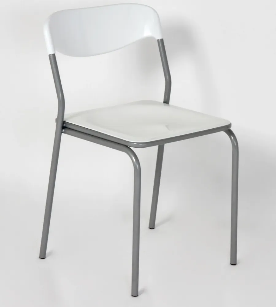 Sedie E Sgabelli- Sedia "cristina" in plastica bianca, 45x43x75 cm