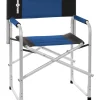 Campeggio-Brunner Sedia da campeggio "bravura" in alluminio e poliestere nero e blu 60x47x46/83 cm
