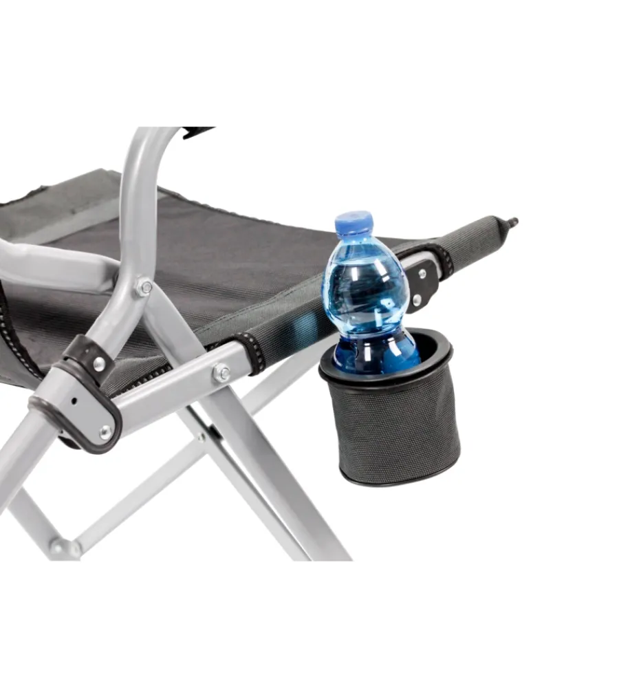 Brunner Campeggio|Sedia da campeggio "raptor enduro" in acciaio e poliestere nero e grigio 56x42x44-95 cm