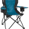 Brunner Campeggio|Sedia da campeggio "armchair equiframe" in acciaio e poliestere avio e nero 85x60x46/91 cm
