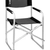 Campeggio-Brunner Sedia da campeggio "captain" in alluminio e poliestere nero e grigio 48x46x45,5/81 cm