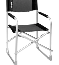 Campeggio-Brunner Sedia da campeggio "captain" in alluminio e poliestere nero e grigio 48x46x45,5/81 cm