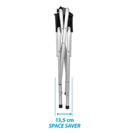 Brunner Campeggio|Sedia da campeggio "one shot" in alluminio e poliestere grigio e nero 56x45,5x46/81 cm