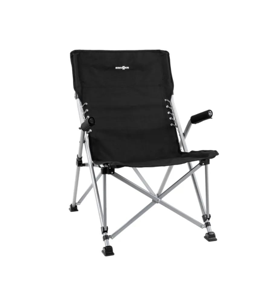 Campeggio-Brunner Sedia da campeggio "raptor suspension" in acciaio e poliestere grigio 51x40x47/94 cm