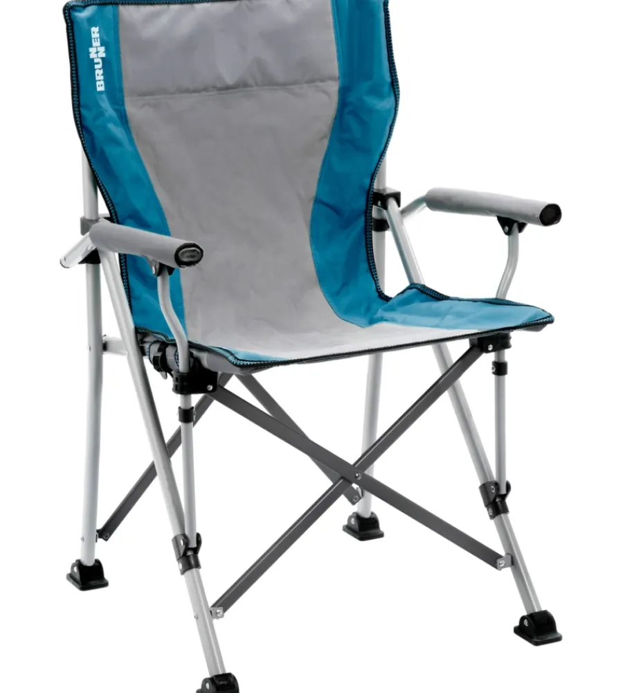 Outlet Sedia da campeggio "raptor classic" in acciaio e poliestere grigio e ottanio 51x44x48/90 cm Campeggio