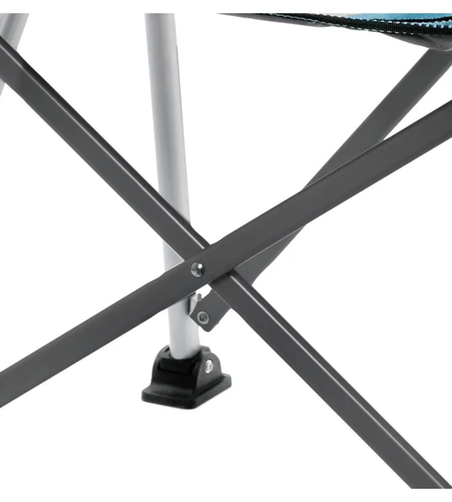 Outlet Sedia da campeggio "raptor classic" in acciaio e poliestere grigio e ottanio 51x44x48/90 cm Campeggio