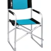 Clearance Sedia da campeggio "captain" in alluminio e poliestere nero e azzurro 48x46x45,5/81 cm Campeggio