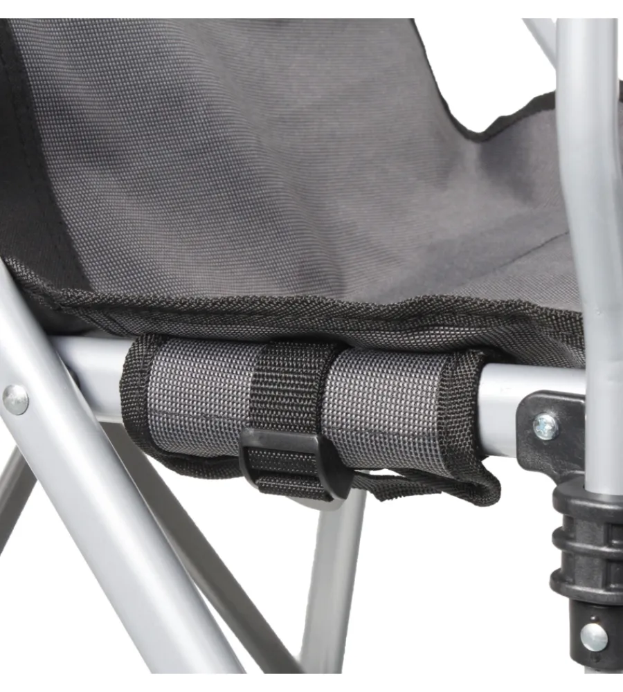 Hot Sedia da campeggio "raptor demtex"in acciaio e poliestere nero e grigio 51x44x48/90 cm Campeggio