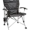 Campeggio-Brunner Sedia da campeggio "raptor ng 2.0" in acciaio e poliestere nero 51x44x48/90 cm