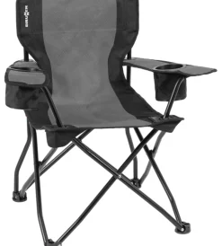 Campeggio-Brunner Sedia da campeggio "armchair equiframe" in acciaio e poliestere grigio e nero 85x60x46/91 cm