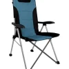 Sedia da campeggio "raptor highback" in acciaio e poliestere nero e ottanio 51x44x48/110 cm Campeggio
