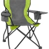Best Sedia da campeggio "armchair equiframe" in acciaio e poliestere verde e nero 85x60x46/91 cm Campeggio