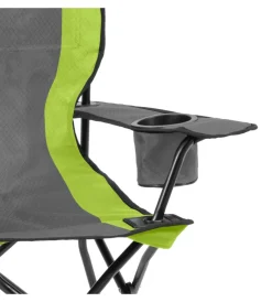 Best Sedia da campeggio "armchair equiframe" in acciaio e poliestere verde e nero 85x60x46/91 cm Campeggio