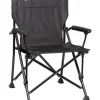 Campeggio-Brunner Sedia da campeggio "cruiser" in acciaio e poliestere nero 51x44x48/90 cm
