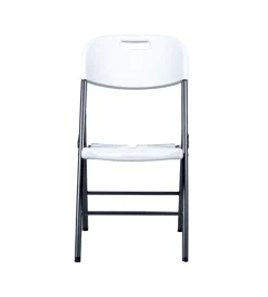 EuroGarden Campeggio|Sedia da campeggio pieghevole in polietilene bianco 53x46x87 cm