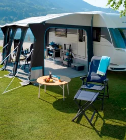 Hot Sedia da campeggio reclinabile "rebel pro large"  in alluminio e 3durafeel blu 54x45x125 cm Campeggio