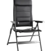 Hot Sedia da campeggio reclinabile "aravel 3d small" in alluminio e 3durafeel nero 41x44x116 cm Campeggio