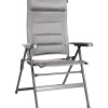 Campeggio-Brunner Sedia da campeggio reclinabile "aravel 3d medium" in alluminio e 3durafeel grigio chiaro 47x44x121 cm