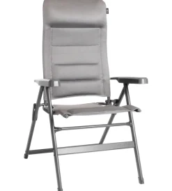 Campeggio-Brunner Sedia da campeggio reclinabile "aravel 3d medium" in alluminio e 3durafeel grigio chiaro 47x44x121 cm